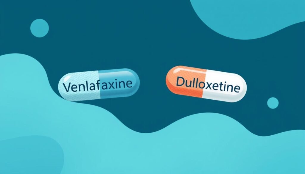 Examples of SNRIs: Venlafaxine and Duloxetine