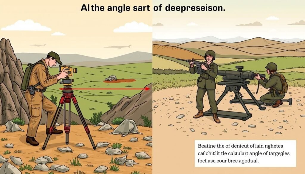 angle depression applications in surveying and artillery