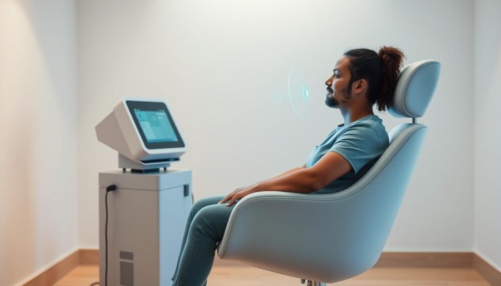 Repetitive transcranial magnetic stimulation therapy for depression