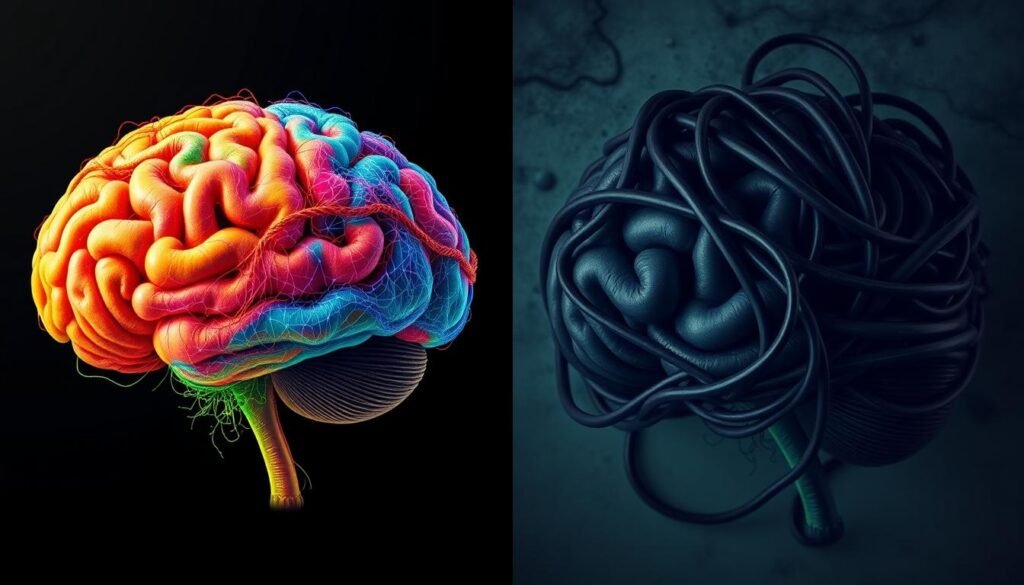 depression brain vs normal brain